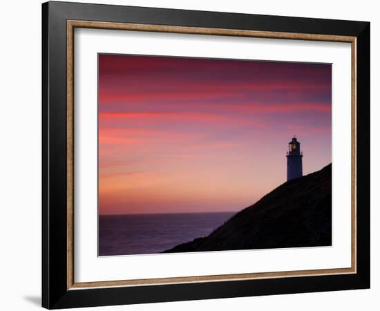 Trevose Lighthouse at Sunset, Near Padstow, Cornwall, Uk. July 2008-Ross Hoddinott-Framed Photographic Print