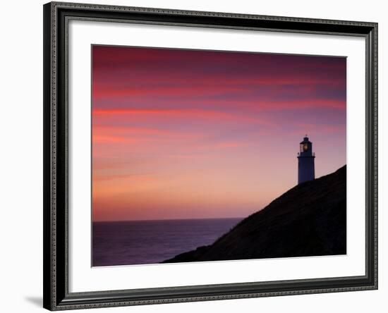 Trevose Lighthouse at Sunset, Near Padstow, Cornwall, Uk. July 2008-Ross Hoddinott-Framed Photographic Print