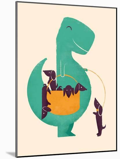 TRex and the Basketful of Wiener Dogs-Jay Fleck-Mounted Art Print