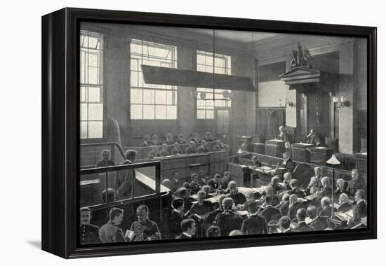 Trial in Progress at the Old Bailey, London-Peter Higginbotham-Framed Stretched Canvas