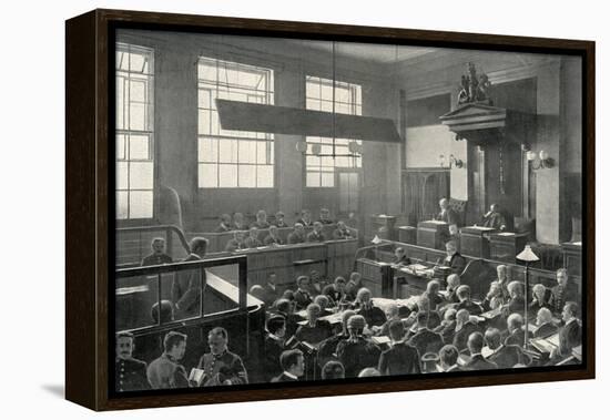 Trial in Progress at the Old Bailey, London-Peter Higginbotham-Framed Stretched Canvas