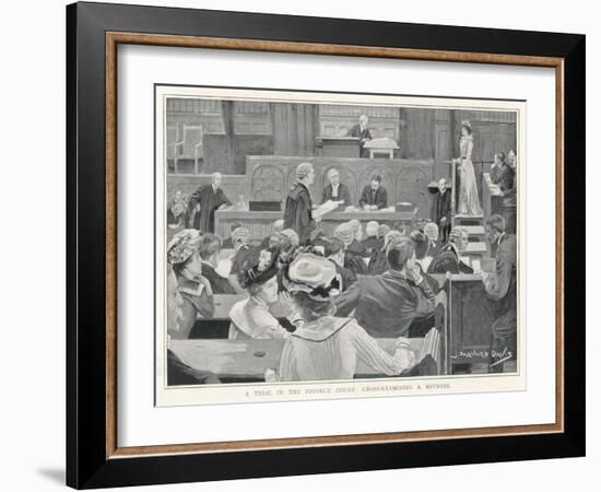 Trial in the Divorce Court London: Cross-Examining a Witness-J. Barnard Davis-Framed Art Print