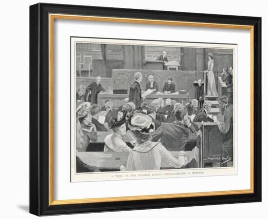 Trial in the Divorce Court London: Cross-Examining a Witness-J. Barnard Davis-Framed Art Print