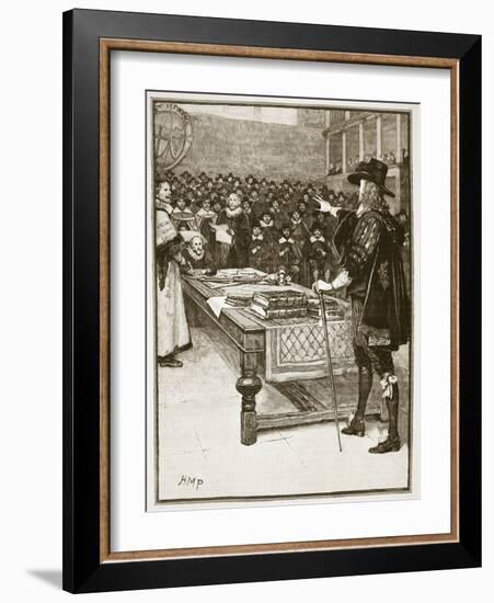 Trial of Charles, Illustration from 'Cassell's Illustrated History of England'-English School-Framed Giclee Print