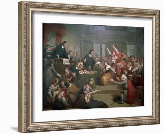 Trial of George Jacobs for Witchcraft, August 5, 1692, 1855-Tompkins Harrison Matteson-Framed Giclee Print