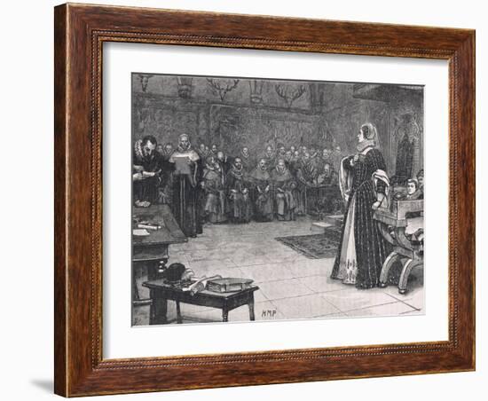 Trial of Mary Queen of Scots in Fotheringay Castle 1586-Henry Moore-Framed Giclee Print