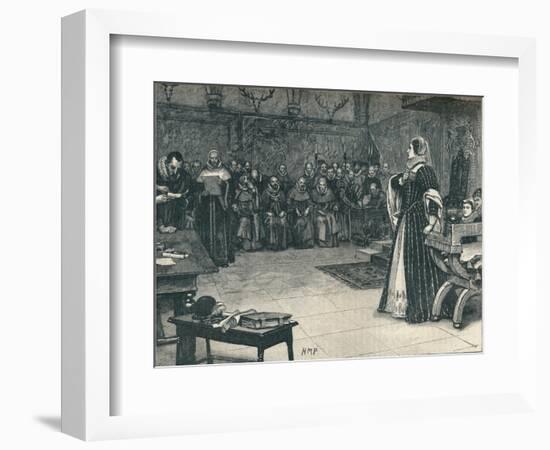 Trial of Mary Queen of Scots in Fotheringhay Castle, 1586 (1905)-Unknown-Framed Giclee Print