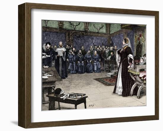 Trial of Mary Queen of Scots in Fotheringhay Castle, 1586 (1905)-Unknown-Framed Giclee Print