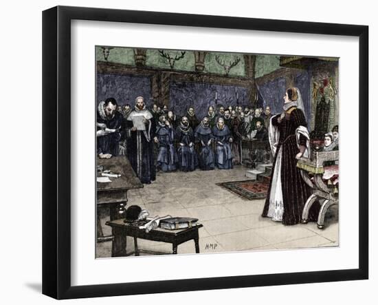 Trial of Mary Queen of Scots in Fotheringhay Castle, 1586 (1905)-Unknown-Framed Giclee Print