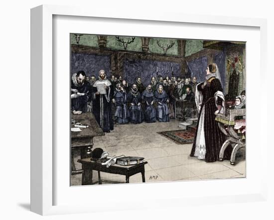 Trial of Mary Queen of Scots in Fotheringhay Castle, 1586 (1905)-Unknown-Framed Giclee Print