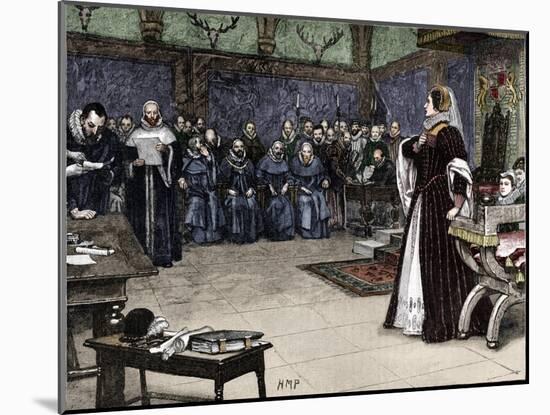 Trial of Mary Queen of Scots in Fotheringhay Castle, 1586 (1905)-Unknown-Mounted Giclee Print