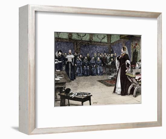 Trial of Mary Queen of Scots in Fotheringhay Castle, 1586 (1905)-Unknown-Framed Giclee Print