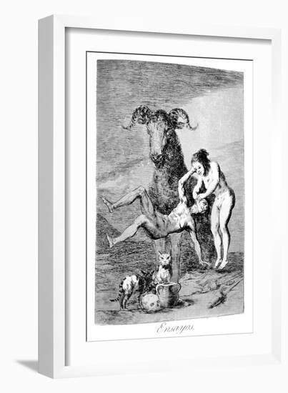 Trials, 1799-Francisco de Goya-Framed Giclee Print