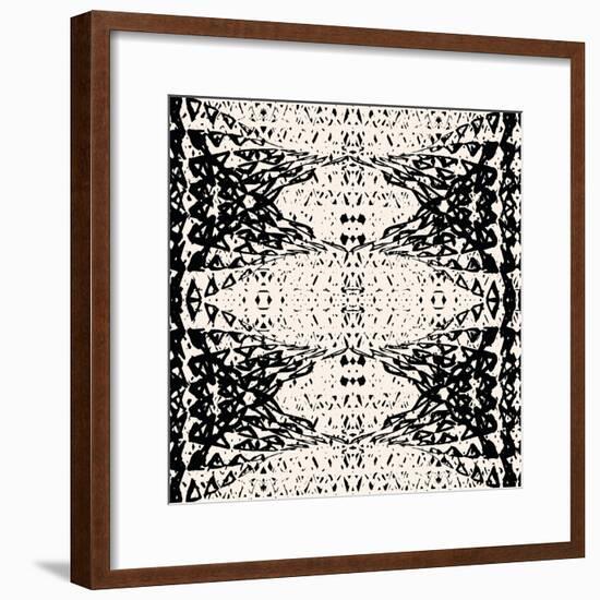 Triangle Pattern - Black and White Abstract-Exotic vector-Framed Premium Giclee Print