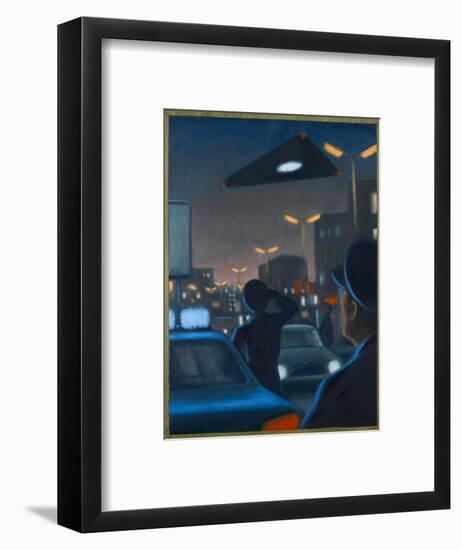 Triangle-Shaped UFO Observed over Brussels-Michael Buhler-Framed Art Print