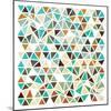 Triangles - Gold and Turquoise-Dominique Vari-Mounted Art Print