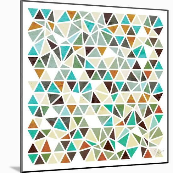 Triangles - Gold and Turquoise-Dominique Vari-Mounted Art Print