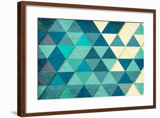 Triangles in Teal-Kimberly Allen-Framed Art Print