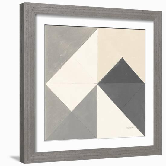 Triangles IV Neutral Crop-Mike Schick-Framed Art Print