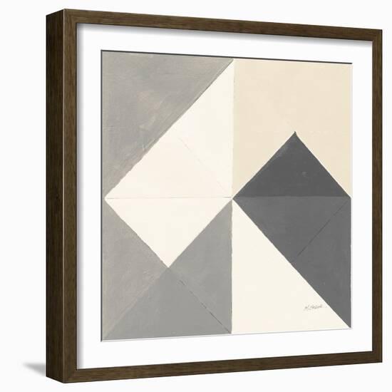 Triangles IV Neutral Crop-Mike Schick-Framed Art Print