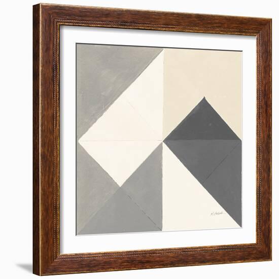 Triangles IV Neutral Crop-Mike Schick-Framed Art Print