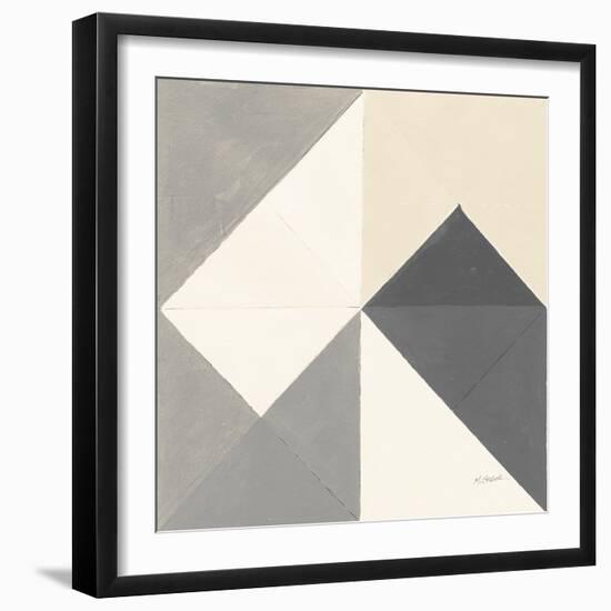 Triangles IV Neutral Crop-Mike Schick-Framed Art Print