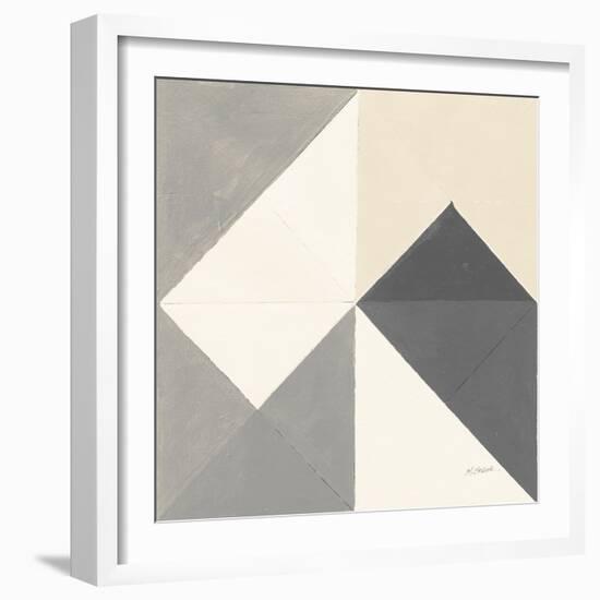 Triangles IV Neutral Crop-Mike Schick-Framed Art Print