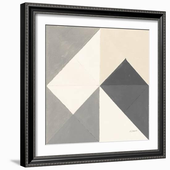 Triangles IV Neutral Crop-Mike Schick-Framed Art Print