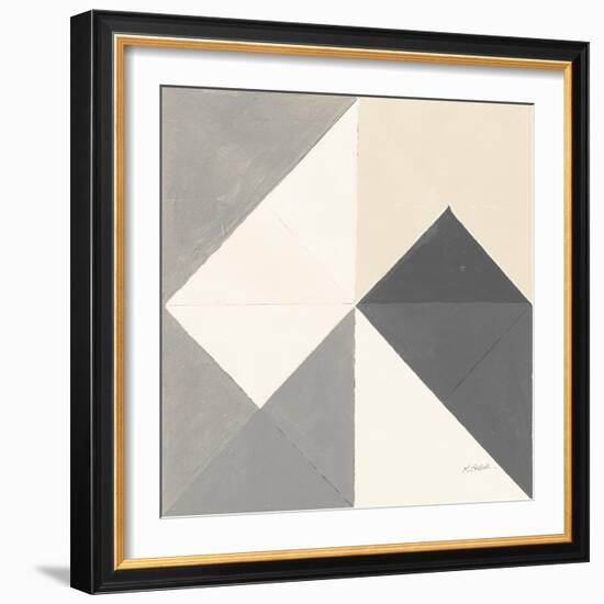 Triangles IV Neutral Crop-Mike Schick-Framed Art Print