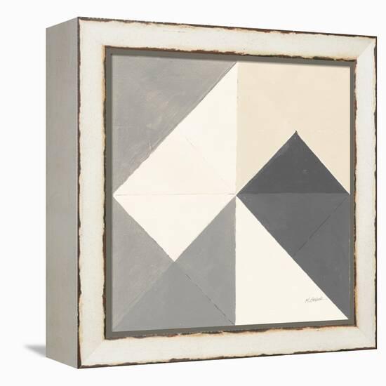 Triangles IV Neutral Crop-Mike Schick-Framed Stretched Canvas