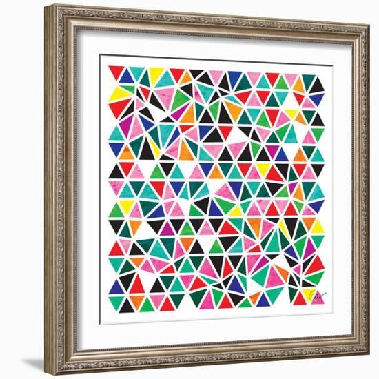 Triangles - Multicolor-Dominique Vari-Framed Art Print