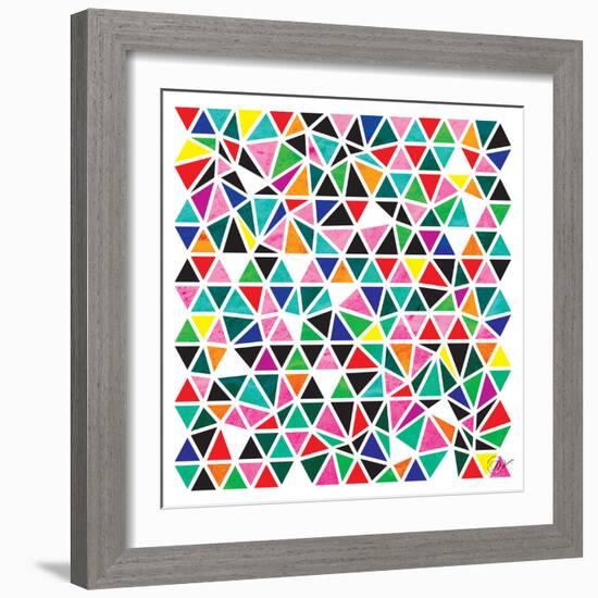 Triangles - Multicolor-Dominique Vari-Framed Art Print