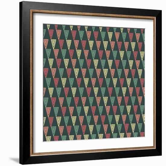 Triangles Pattern-Magnia-Framed Art Print