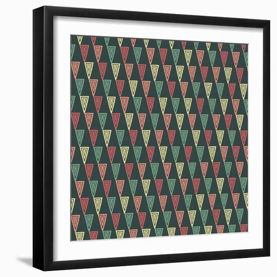 Triangles Pattern-Magnia-Framed Art Print