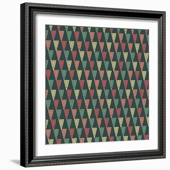 Triangles Pattern-Magnia-Framed Art Print