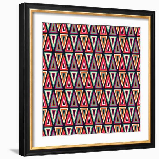 Triangles Pattern-Magnia-Framed Premium Giclee Print