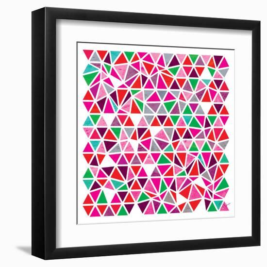 Triangles - Pink and Green-Dominique Vari-Framed Art Print