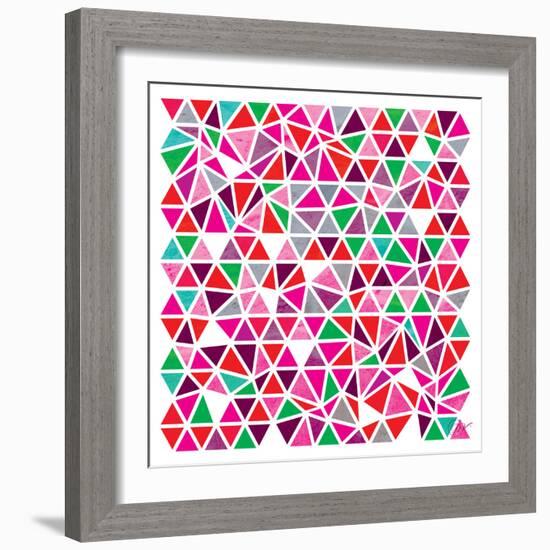 Triangles - Pink and Green-Dominique Vari-Framed Art Print