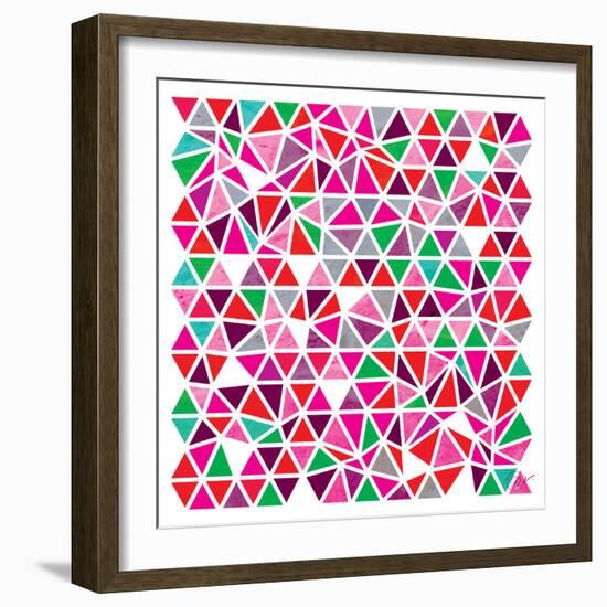 Triangles - Pink and Green-Dominique Vari-Framed Art Print