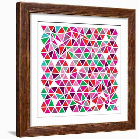 Triangles - Pink and Green-Dominique Vari-Framed Art Print