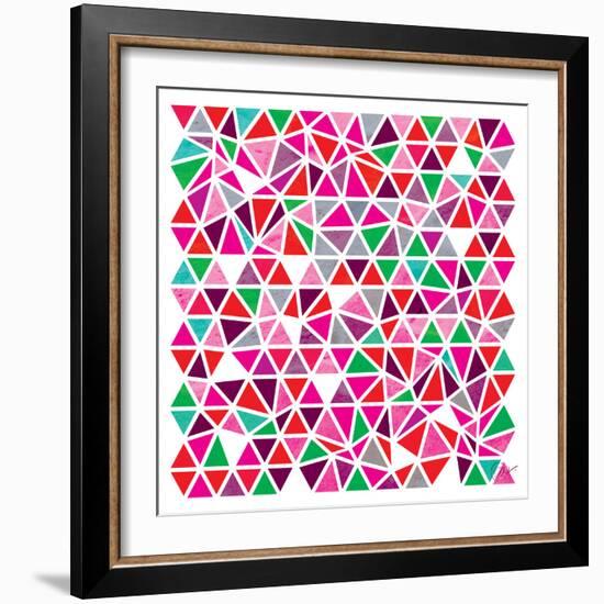 Triangles - Pink and Green-Dominique Vari-Framed Art Print