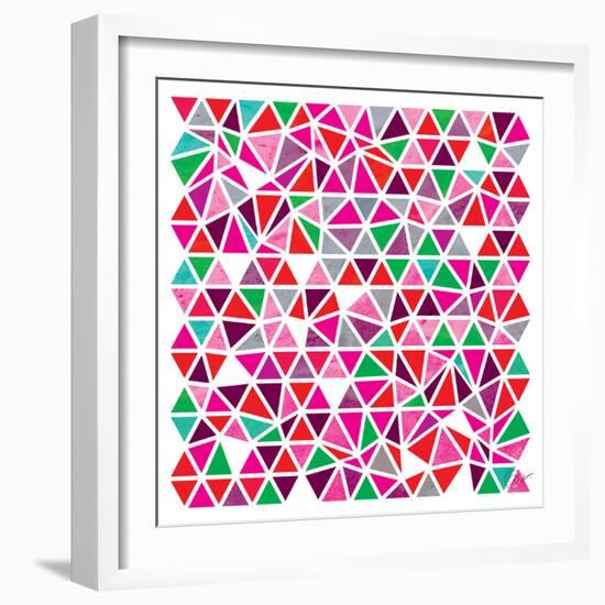 Triangles - Pink and Green-Dominique Vari-Framed Art Print