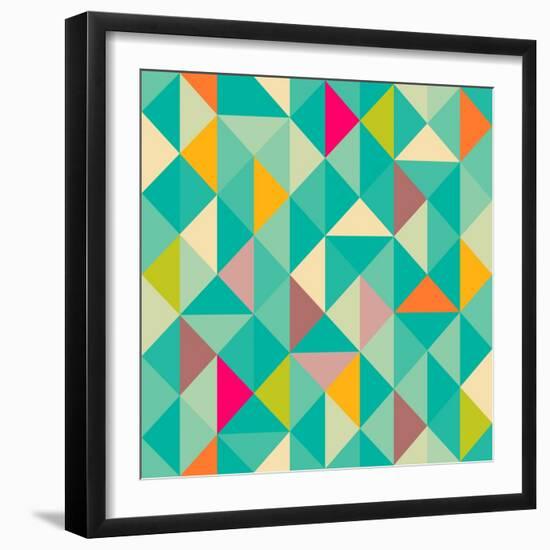 Triangles Seamless Pattern-Heizel-Framed Art Print