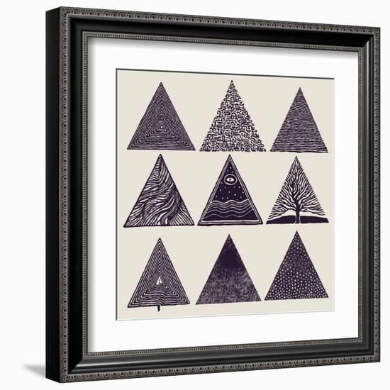 Triangles Set. Vector Illustration.-jumpingsack-Framed Art Print