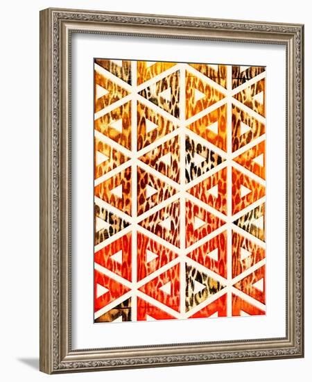 Triangular Animals Bright-Jace Grey-Framed Art Print