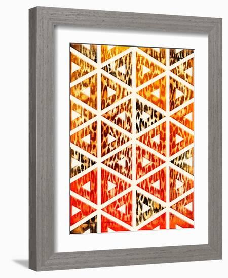 Triangular Animals Bright-Jace Grey-Framed Art Print