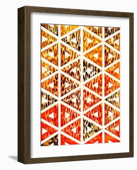 Triangular Animals Bright-Jace Grey-Framed Art Print