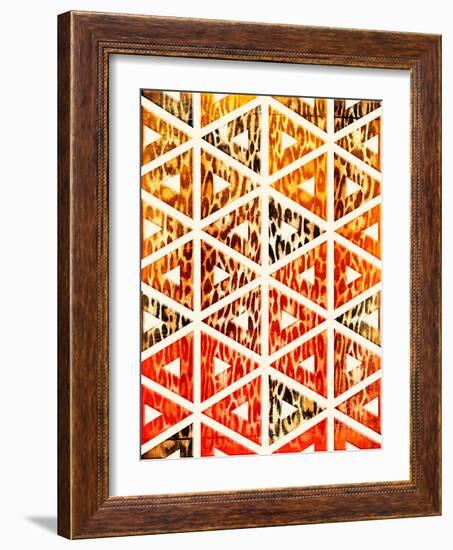 Triangular Animals Bright-Jace Grey-Framed Art Print