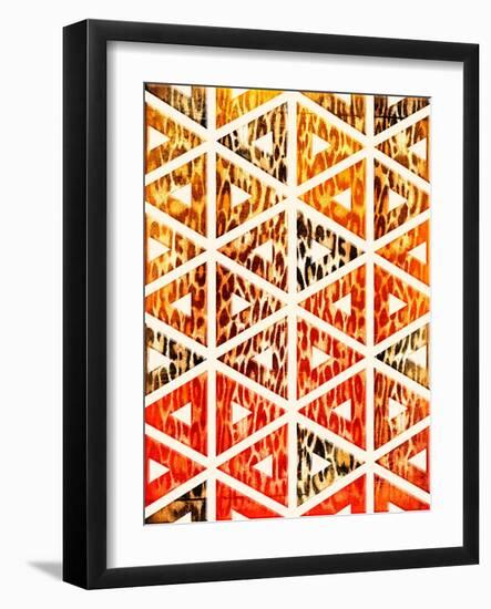 Triangular Animals Bright-Jace Grey-Framed Art Print