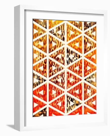 Triangular Animals Bright-Jace Grey-Framed Art Print